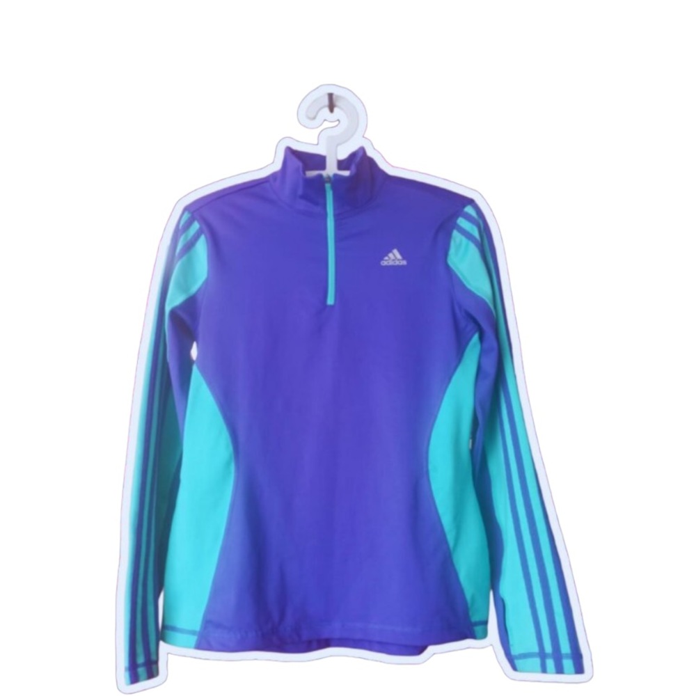 WOMENS ADIDAS RUNNING LONG SLEEVE 1/4 ZIP CLIMAliteTRACK TOP M M66378 PURPLE